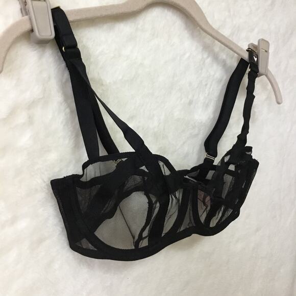 Victoria Secret Black Unlined Mesh Balconette Bra - Picture 5 of 10